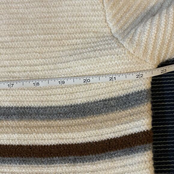 Thread & Supply Striped Sweater Womens M Cream Brown Gray Boxy NWT Coastal - Picture 9 of 11